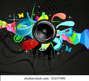 Abstract Colorful Music background