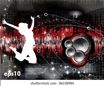 Abstract colorful music event background