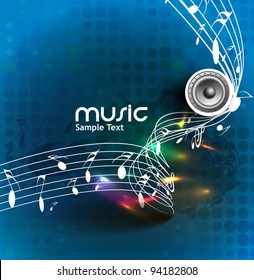 abstract colorful music note vector background