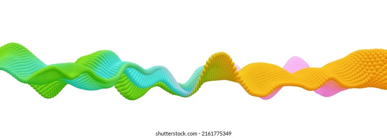 Abstract Colorful Music Sound Background. Sound Wave Abstract Art. Creative Design for Banner, Flyer, Poster, Cover, Brochure. 3D Vector Illustration.