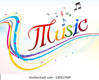 abstract colorful music text background vector illustration