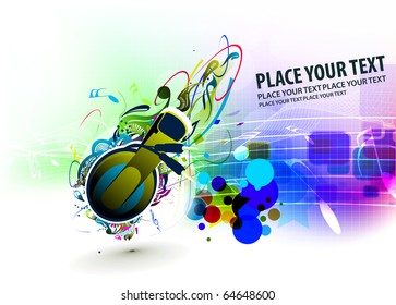 abstract colorful musical background, vector illustration.