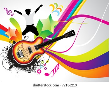 abstract colorful musical background vector illustration