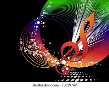 abstract colorful musical concept background, vector illustration
