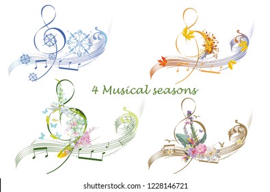 Abstract colorful musical poster design with musicians and musical waves. Hand drawn vector illustration