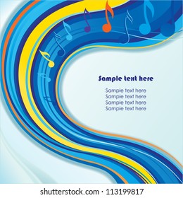 Abstract colorful musical vector background for design
