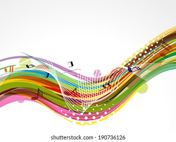 abstract colorful musical wave vector illustration 
