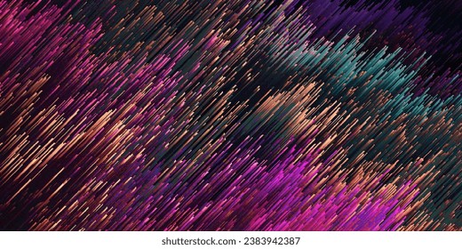 Abstract colorful mystic fantasy pixel particles. Futuristic pixel sorting gradient lines background. Trendy modern geometric design in pixel art style for covers, banners, posters. Vector background