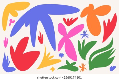 Abstract Colorful Nature-Inspired Vector Shapes Illustration .