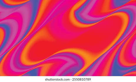Abstract colorful neon gradient background. Dynamic 3D background with smooth abstract shapes, bright red and orange gradients, soft lighting. Multicolored blurred transition. For banner, poster, cove