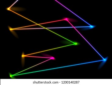 Abstract colorful neon laser lines background. Vector design