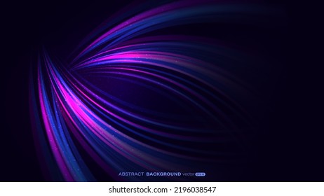 Abstract colorful neon light with motion blur in line curve shape and sparkling effect decoration. Futuristic light effect background. Vector illustration