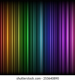 Abstract colorful neon lines design on dark background