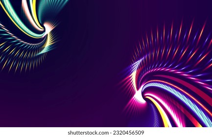 Abstract colorful neon shiny effect background. Modern technology landscape background. Vector illustration