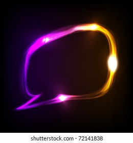 Abstract colorful neon speech bubble. Vector eps10 illustration