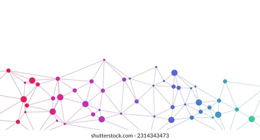 abstract colorful network background with connected dots