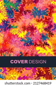 Abstract colorful notebook or book cover design. Woman camo pattern. Vector illustration.