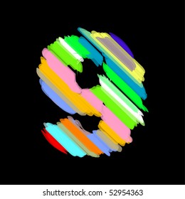 Abstract colorful number 9.