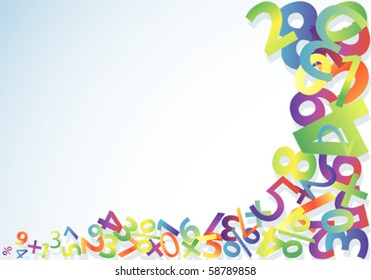 Abstract colorful numeric template, element, for design, vector illustration