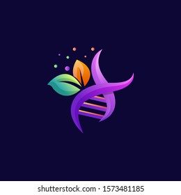 Abstract Colorful Nutrition and molecule logo