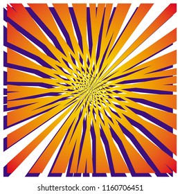 Abstract colorful object. Square and lines. Vector graphics.
