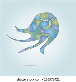 abstract colorful octopus logo with shadow