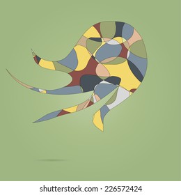 abstract colorful octopus logo with shadow