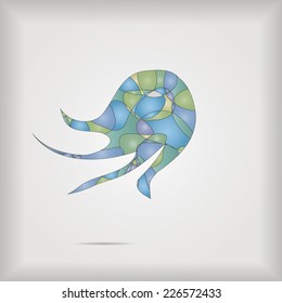 abstract colorful octopus logo with shadow