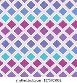 Abstract colorful ombre geometric seamless vector pattern background with brush stroked diamond shapes for fabric, wallpaper, scrapbooking projects or backgrounds. Surface pattern design.