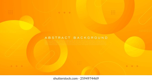 Abstract colorful orange 3D background with circle shapes geometric pattern. Modern banner background with trendy shapes design. Eps10 vector