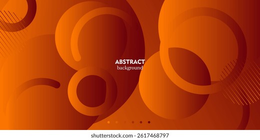 Abstract colorful orange 3D background with geometric pattern of circle shapes. Modern banner background with trendy shape design. Vector Eps10
