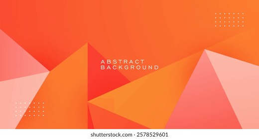 Abstract colorful orange 3D triangle overlap background. Simple pattern for graphic design. Eps10 vector