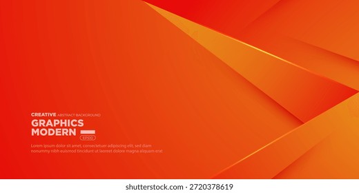 Abstractas fondo naranja colorido con Formas triangulares superpuestas diseño de concepto de elemento de patrón de textura de sombra. Estilo de Anuncio simple y elegante. Vector Eps10