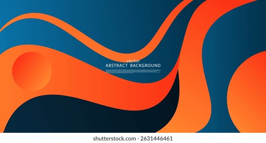 Abstract colorful orange and blue banner background. Trendy wave shapes and circle patterns on white background. Vector Eps10