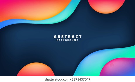 Abstract Colorful  orange blue and purple  liquid background. Modern  background design. gradient color. Dynamic Waves. Fluid shapes composition.  Fit for website, banners, wallpaper, posters