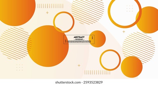 Abstract colorful orange circle 3D background. Overlapping circle shape pattern background concept. Vector Eps10