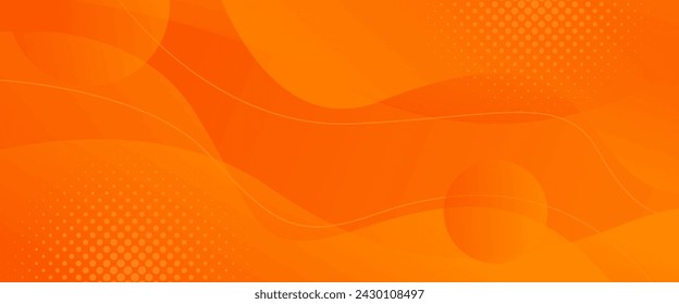Abstract colorful orange curve background, orange gradient dynamic wallpaper with wave shapes. Suitable for banners, templates, sales, events, ads, pages, web, and others