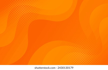 Abstract colorful orange curve background, orange gradient dynamic wallpapers with wave shapes. Suitable for sales banner templates, events, ads, web, and others