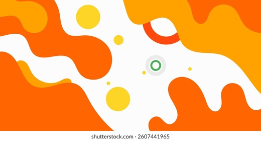 Abstract colorful orange fluid pattern on dark blue background. Trendy banner liquid design. modern abstract EPS 10