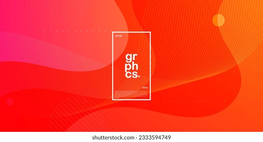 Resumen de fondo de degradado naranja y rosa colorido con formas de fluido ondulado con un patrón geométrico. Diseño de fondo de estilo luminoso y colorido. Un concepto moderno y fresco. Vector Eps10