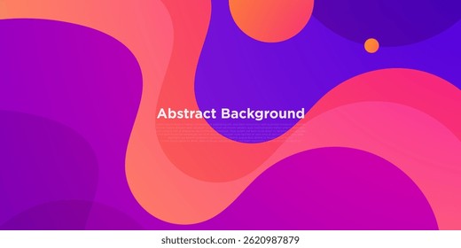 Abstract colorful orange and purple gradient wave background. Minimal background design with fluid wave pattern element. Eps10 vector