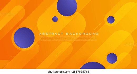 Abstract colorful orange simple background with dynamic shapes. Orange background with simple purple circle shapes pattern design. Eps10 vector