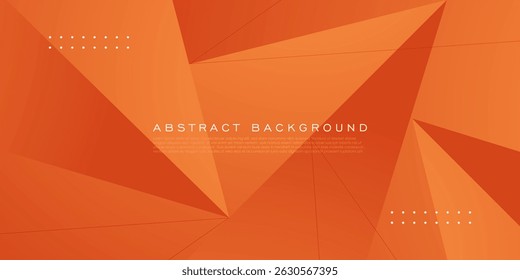 Abstract colorful orange triangle background. Trendy triangle shapes with lines pattern design. Eps10 vector
