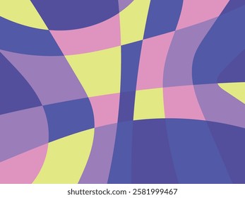 Abstract colorful organic mosaic illustration design background. Yellow, pink, purple, violet and blue.