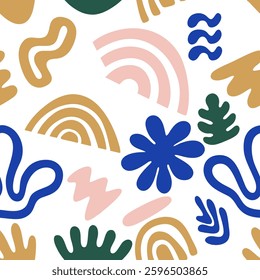 Abstract Colorful Organic Shapes Pattern