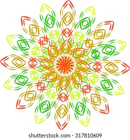 Abstract colorful ornament in circle. Vector illustration.