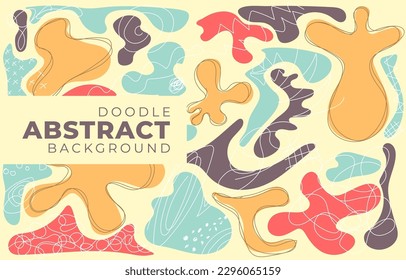 abstract colorful ornament doodle background decorative blob design element