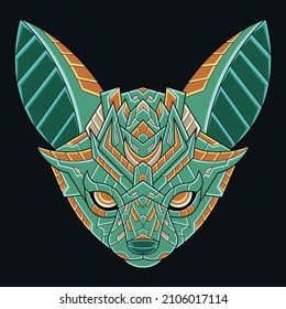 Abstract Colorful Ornament Doodle Fennec Fox Illustration Cartoon Concept Vector. Suitable For Logo, Wallpaper, Banner, Background, Card, Book Illustration, T-Shirt Design, Sticker, Cover, etc