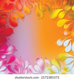 Abstract Colorful Ornamental Drops Background