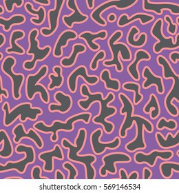 Abstract colorful ornate texture. Seamless fashion pattern with curved elements. Vector background. Modern camouflage. Design for print, fabrics, textile, wrapping paper, wall paper, invitation cards.